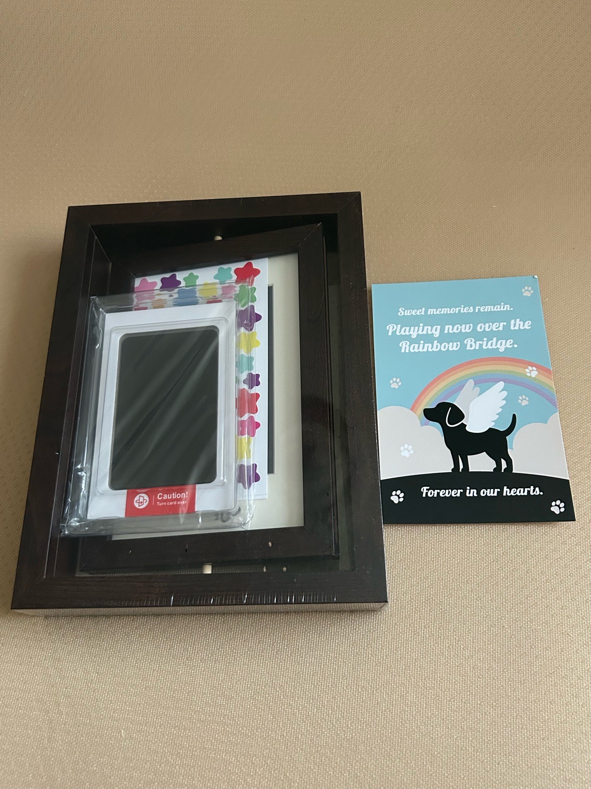 Inkless Paw Print Kit for Dogs Rotating Picture Frame Memorial Keepsake