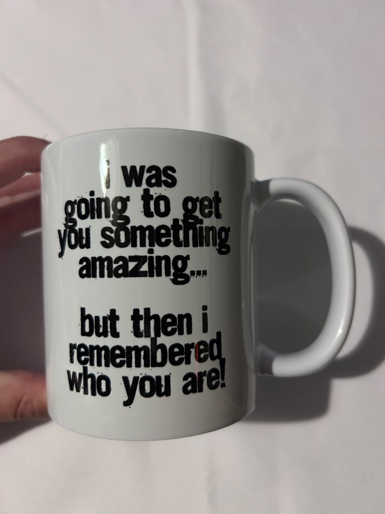 Ceramic Funny Novelty Banter Mug White & Black New