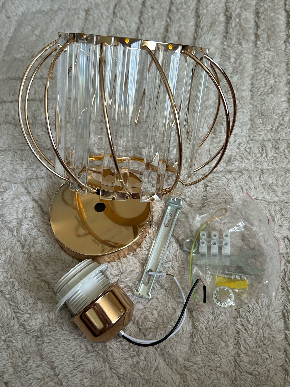 Modern LED Crystal Chandelier Ceiling Light Fixture Semi Flush Gold Colour