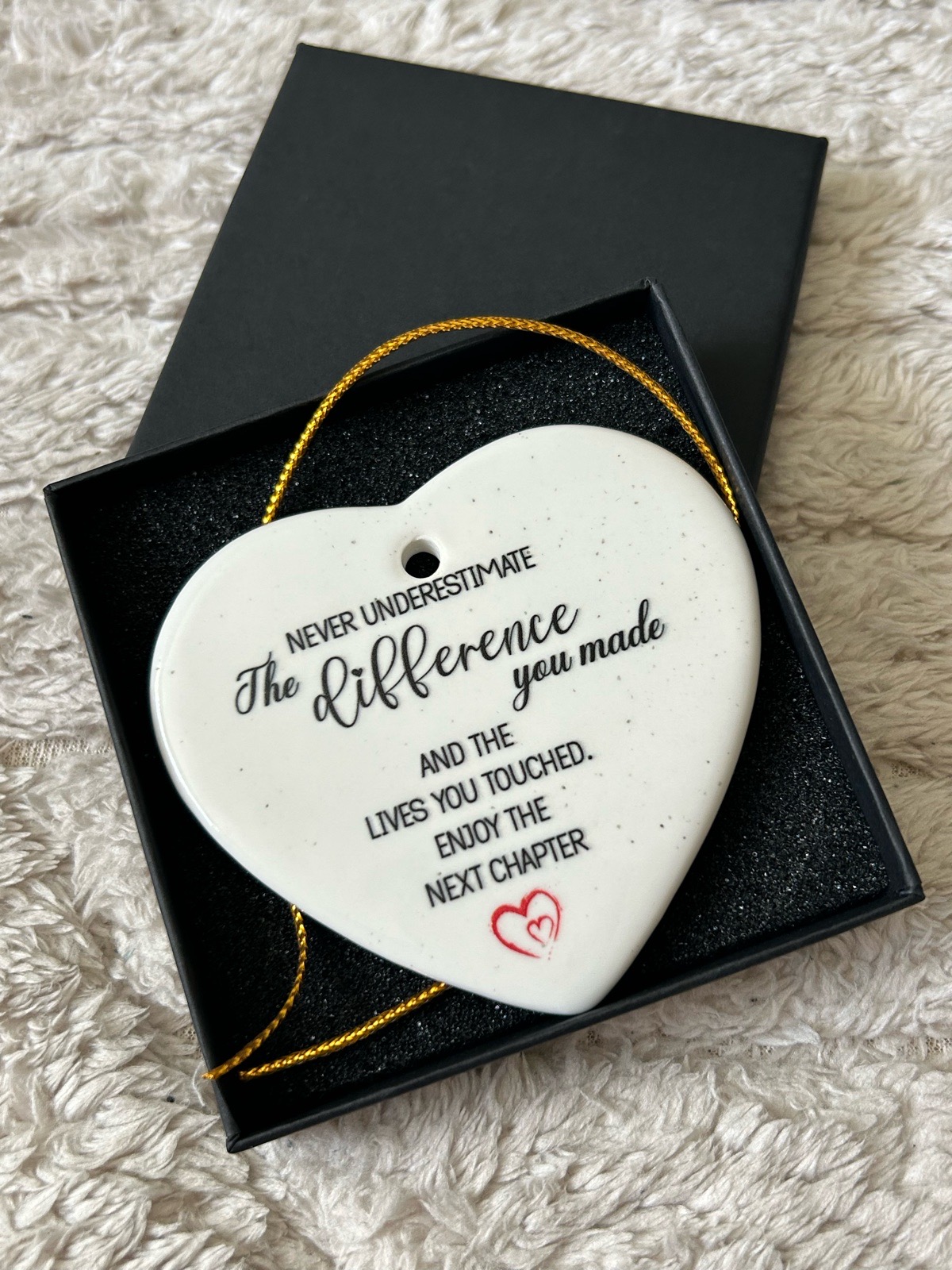 Ceramic Heart Keepsake Hanging Gift for Retirement Work Colleagues
