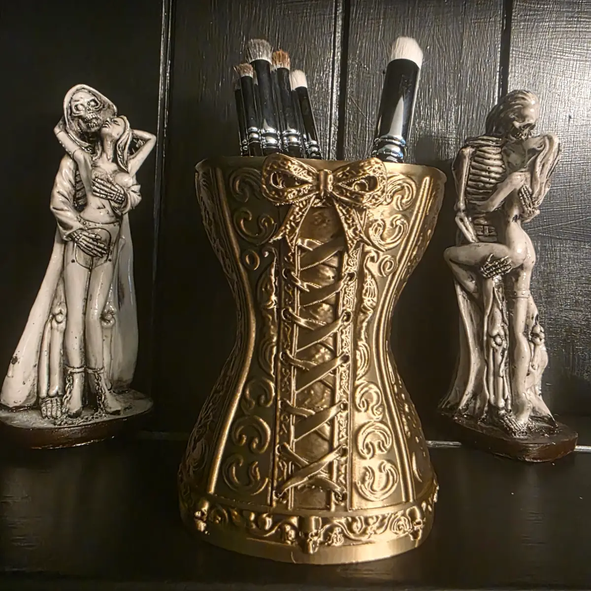 Antique gold colour gothic corset pot