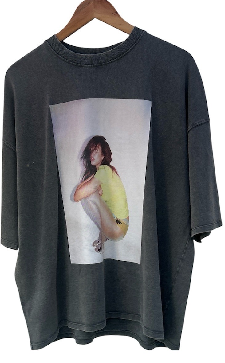 ZARA x DUA LIPA Radical Optimism Graphic T-Shirt Charcoal Grey Oversized Small