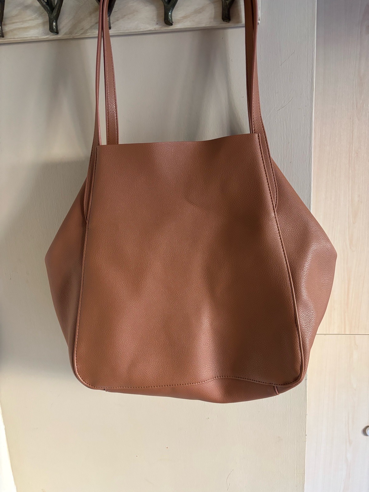 Oasis Tan Slouchy Tote Bag Large Hobo Shopper (Excellent Condition)