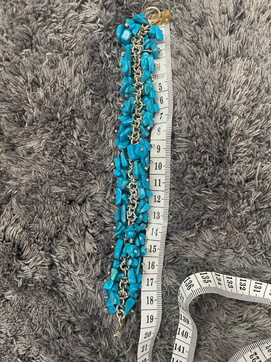 Silver and turquoise bracelet