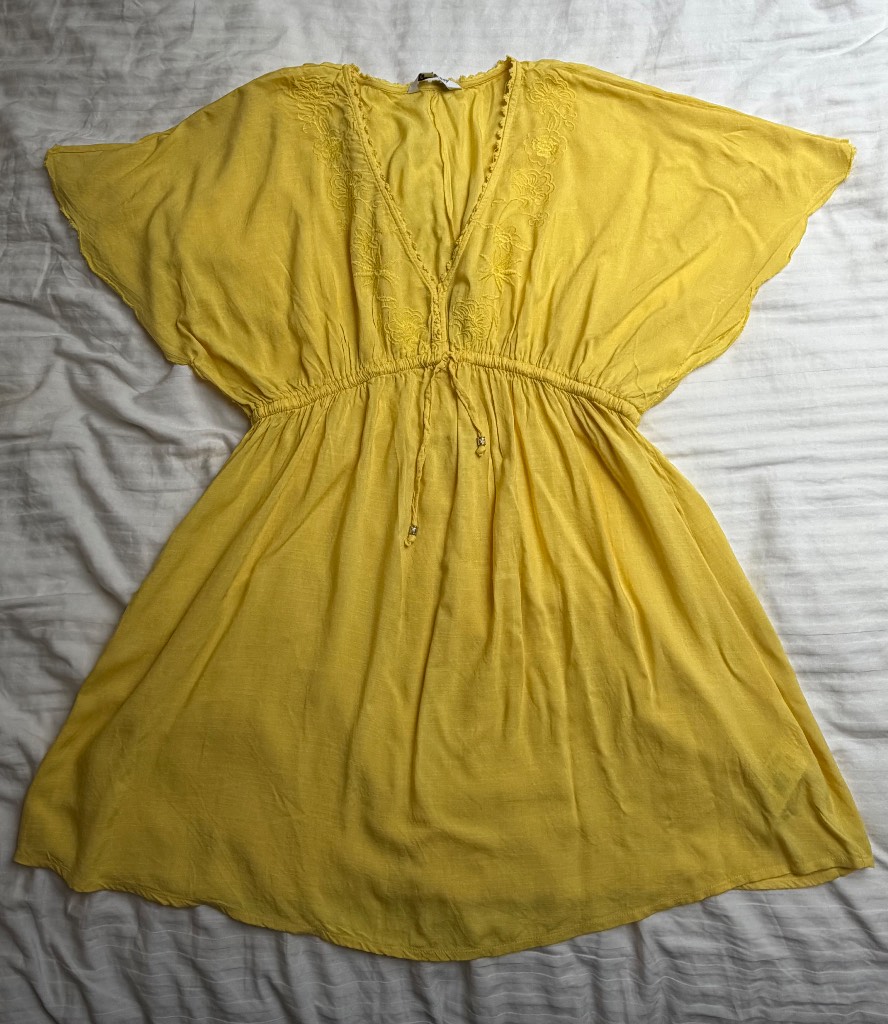Ladies Debenhams Beach Cover Up Yellow Size L 14-16