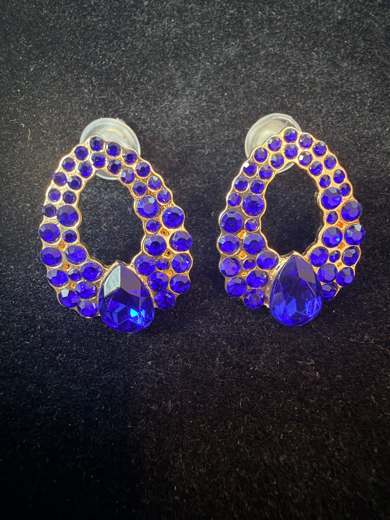 blue gemstone teardrop earrings