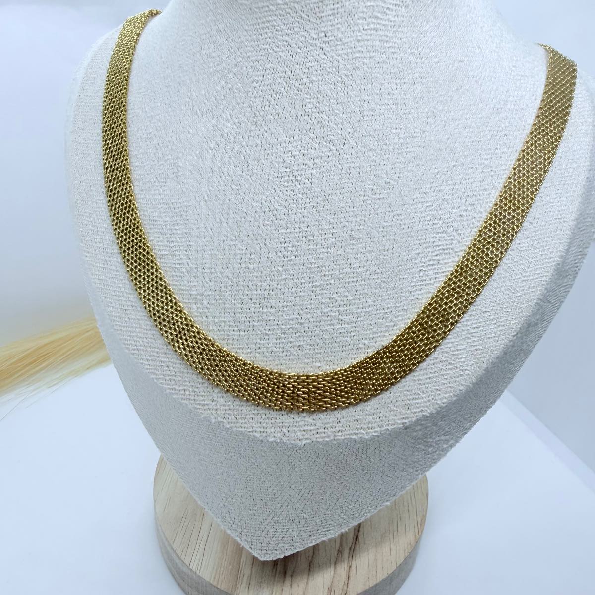 Gold Mesh Chain Necklace Flat Snake Chain Choker Stainless Steel
