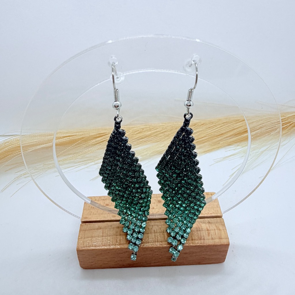 Green Ombre Crystal Earrings