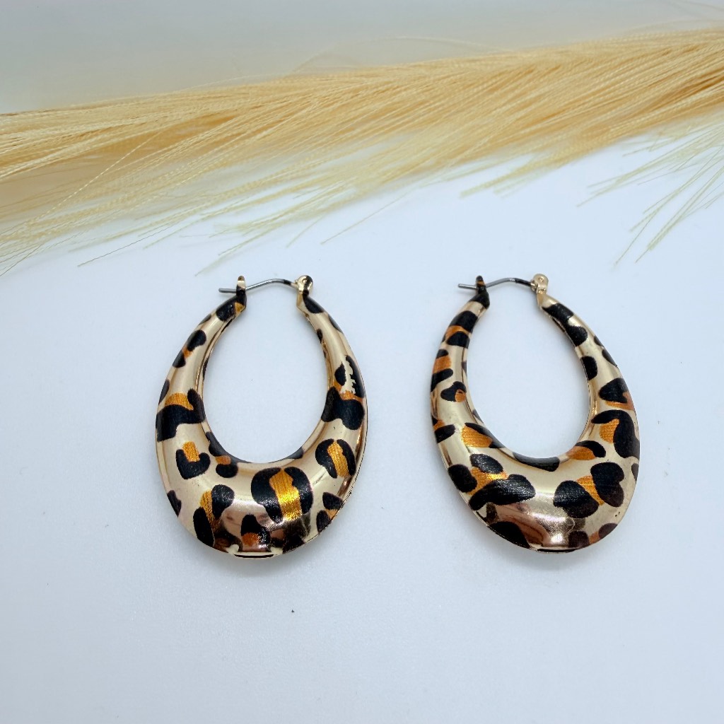Leopard Print Statement Hoops