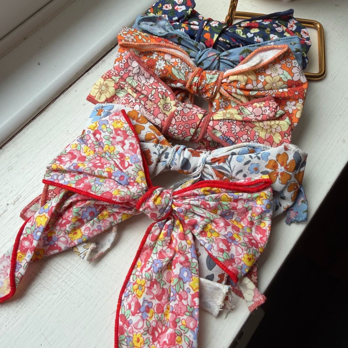 6 x Floral Bow Headbands Bundle Cotton Knot Hair Vintage Style Set
