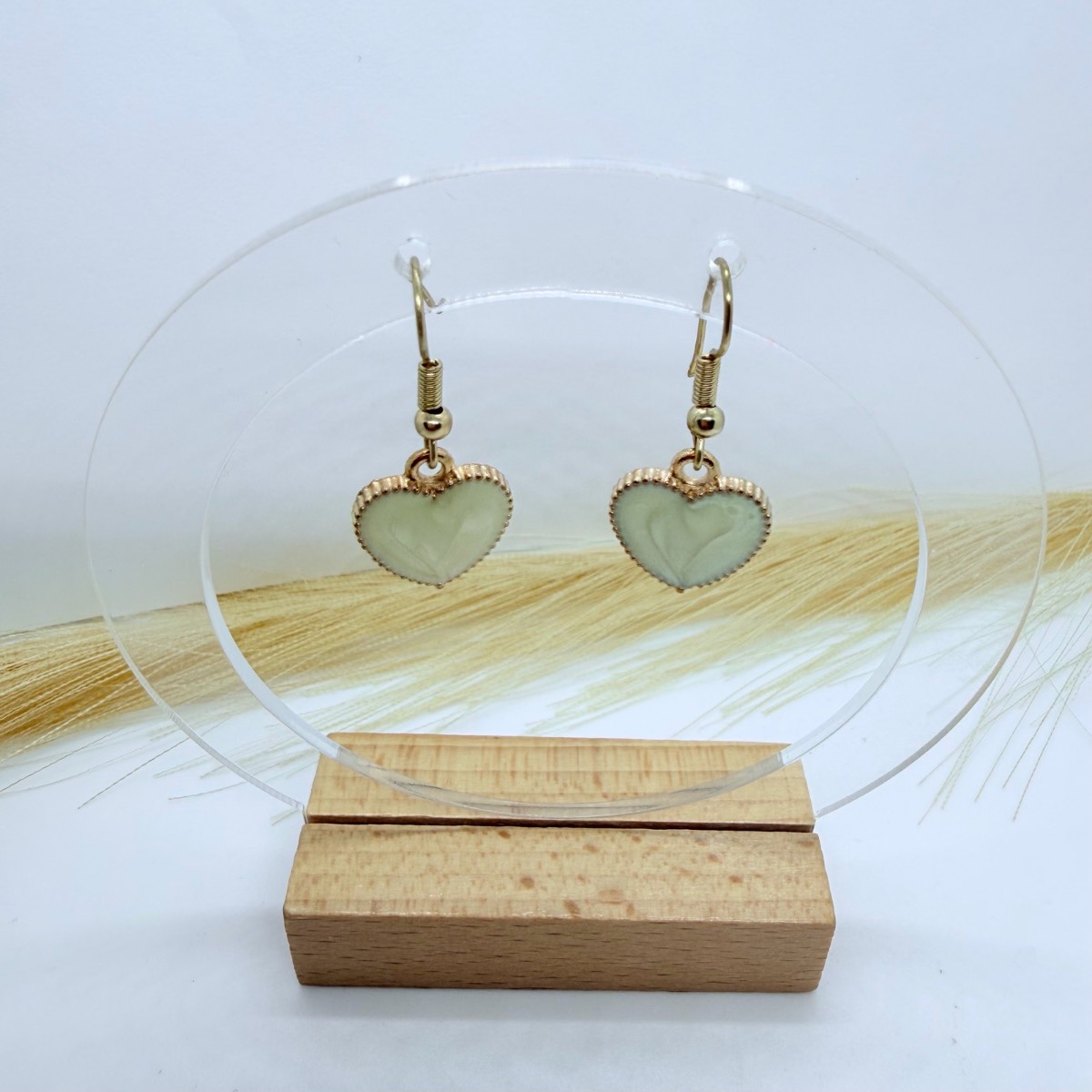White Heart Drop Earrings 🤍💕