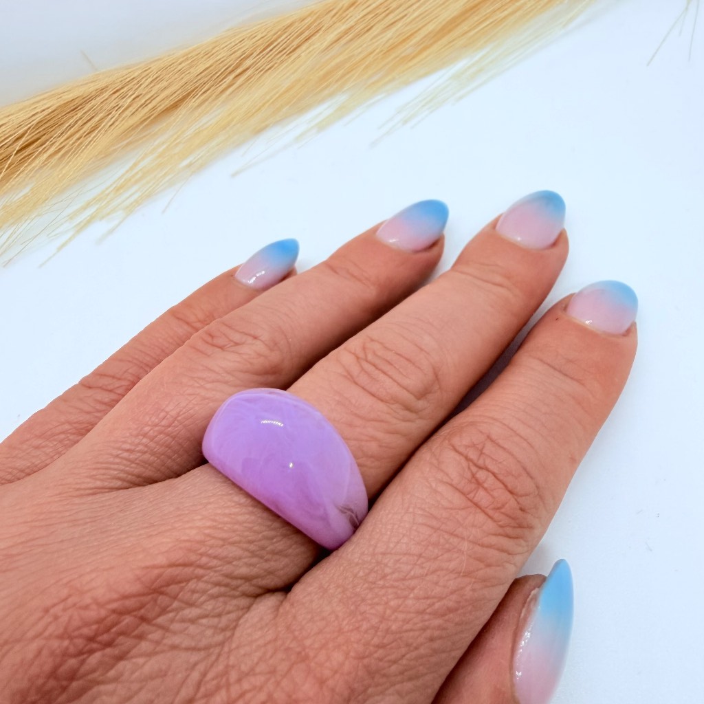 Chunky Lavender Statement Resin Ring