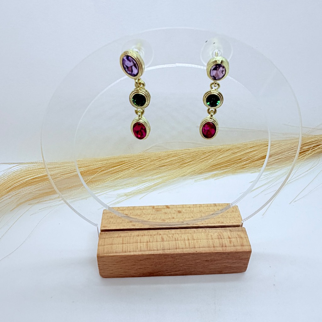Vintage Style Multicolour Crystal Drop Earrings