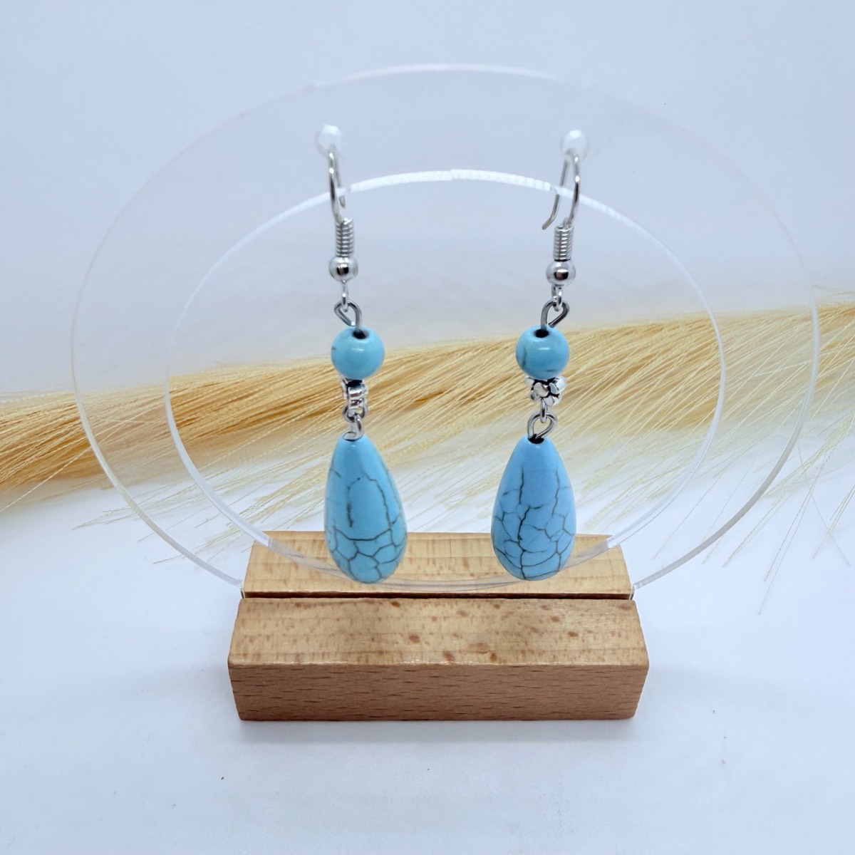 Turquoise Teardrop Earrings 💙 Boho Summer Dangle Earrings