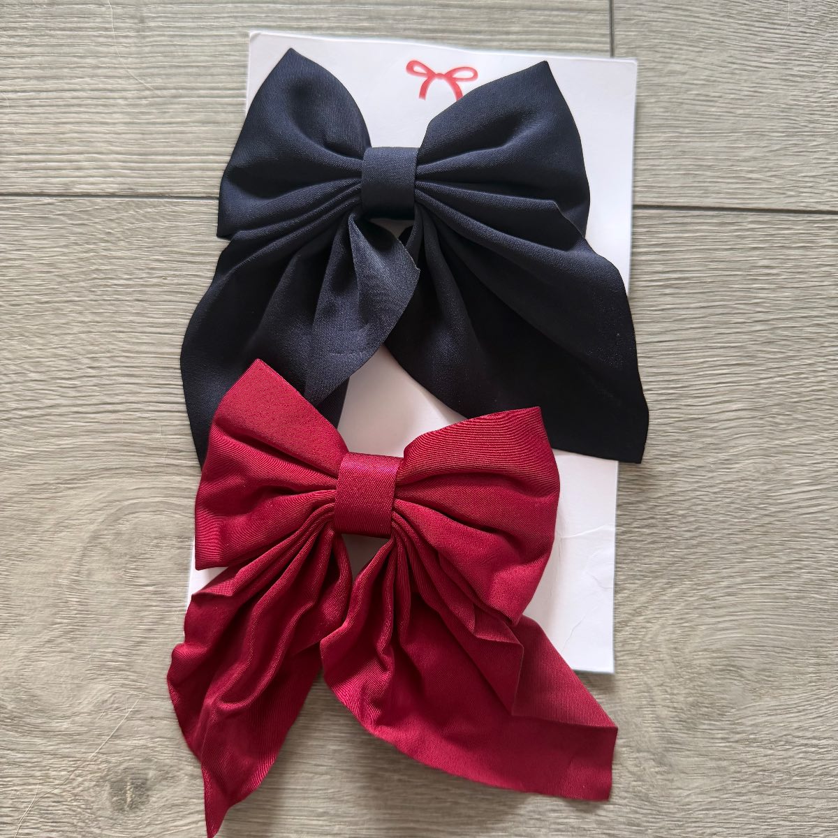 Large Satin Hair Bow Clip Set Black Burgundy Oversized Ribbon Bows Elegant Hair Accessories
