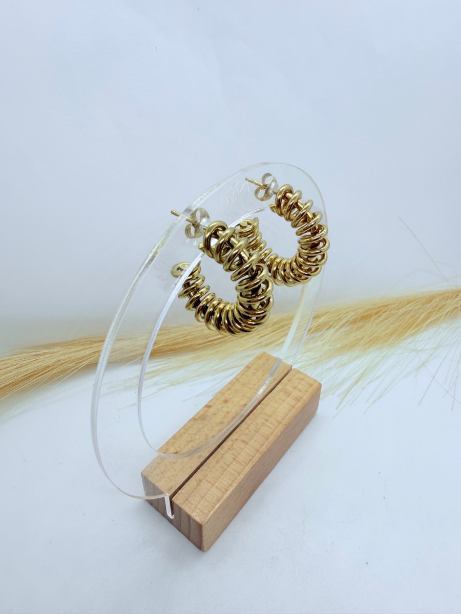 Gold Chunky Coil Hoop Earrings – Bold Statement Stainless Steel Hoop Earrings