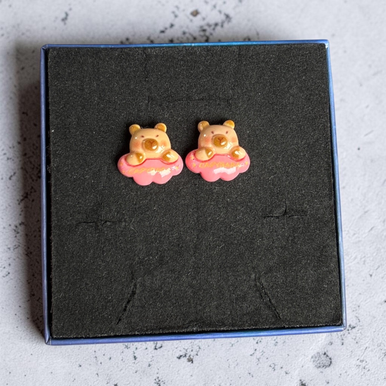 Handmade capybara acrylic stud earrings