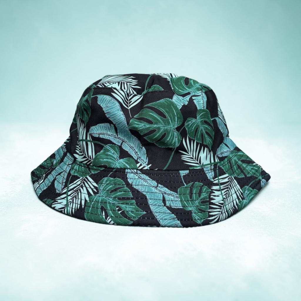 One size adults leaf print bucket hat