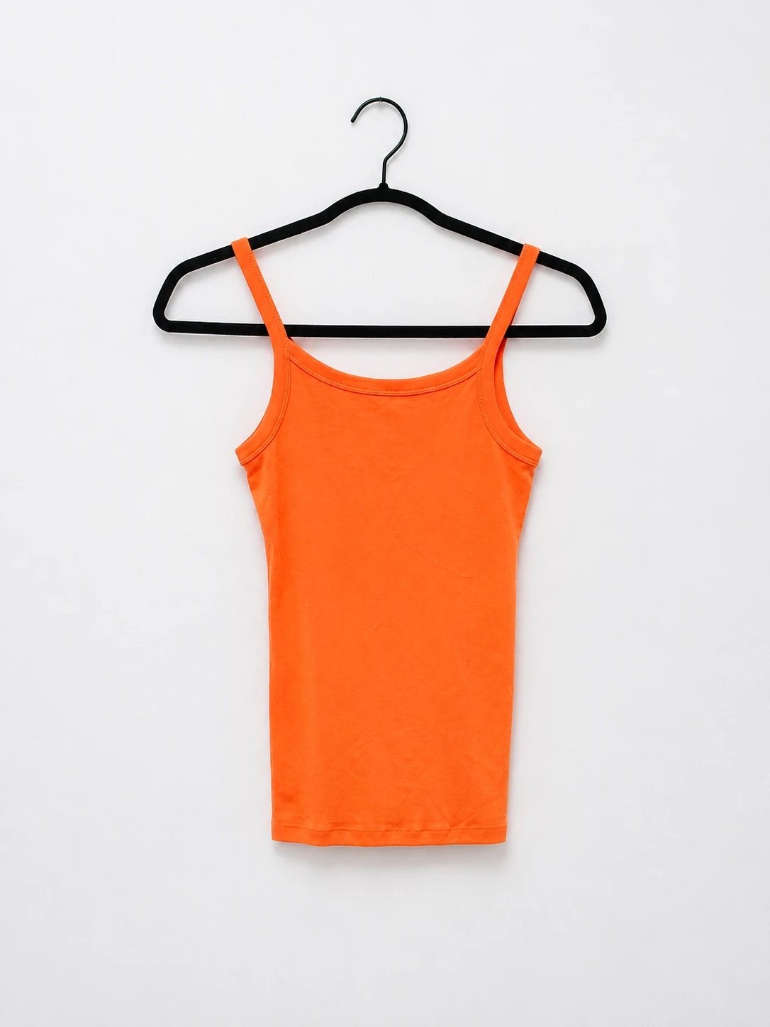 M&S The Slim Womens Orange Cotton Strappy Cami Camisole Vest Top UK 6
