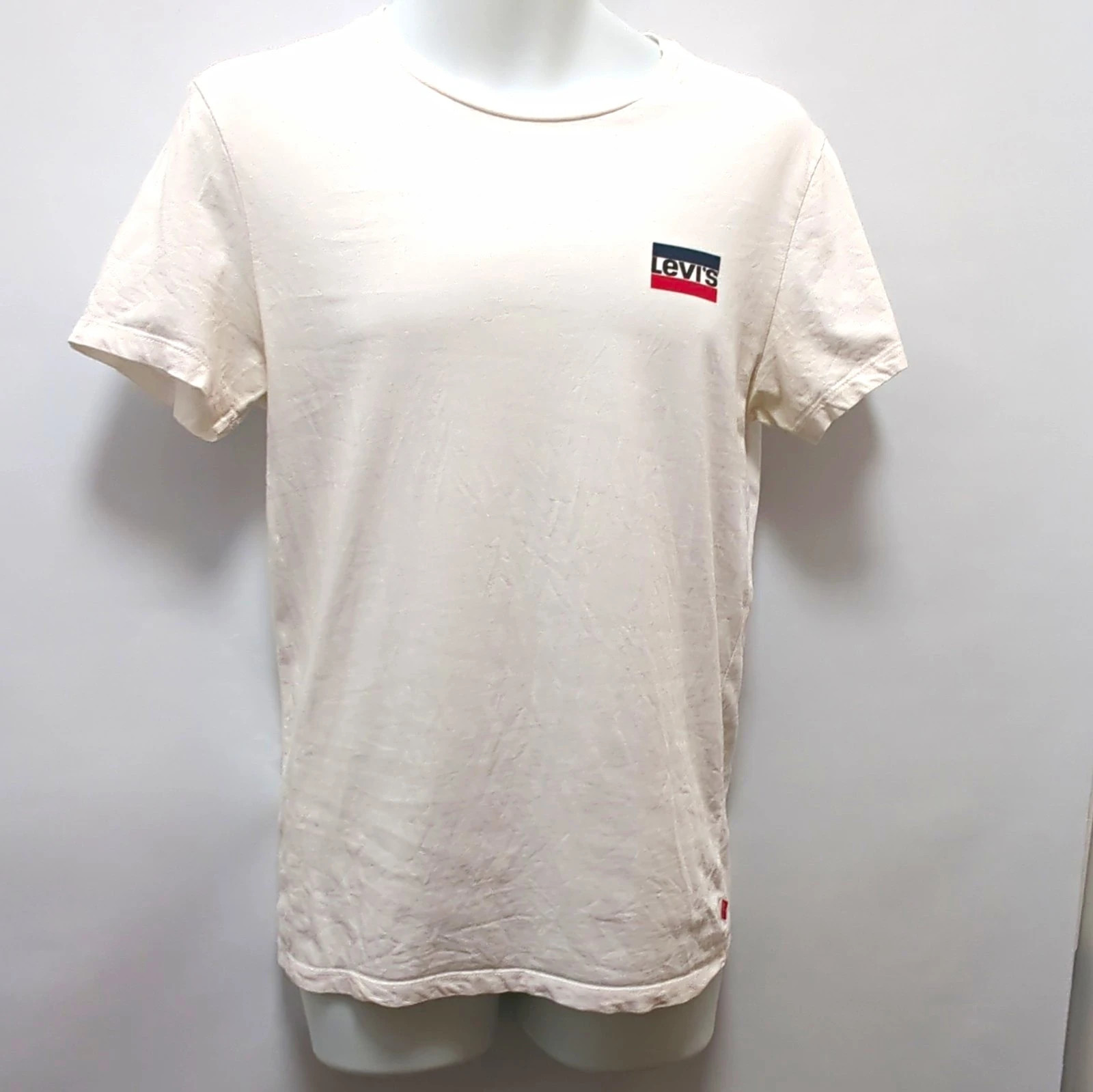 Levi's Men's White Graphic Logo T-shirt Cotton Jersey Crew Neck Short Sleeve M