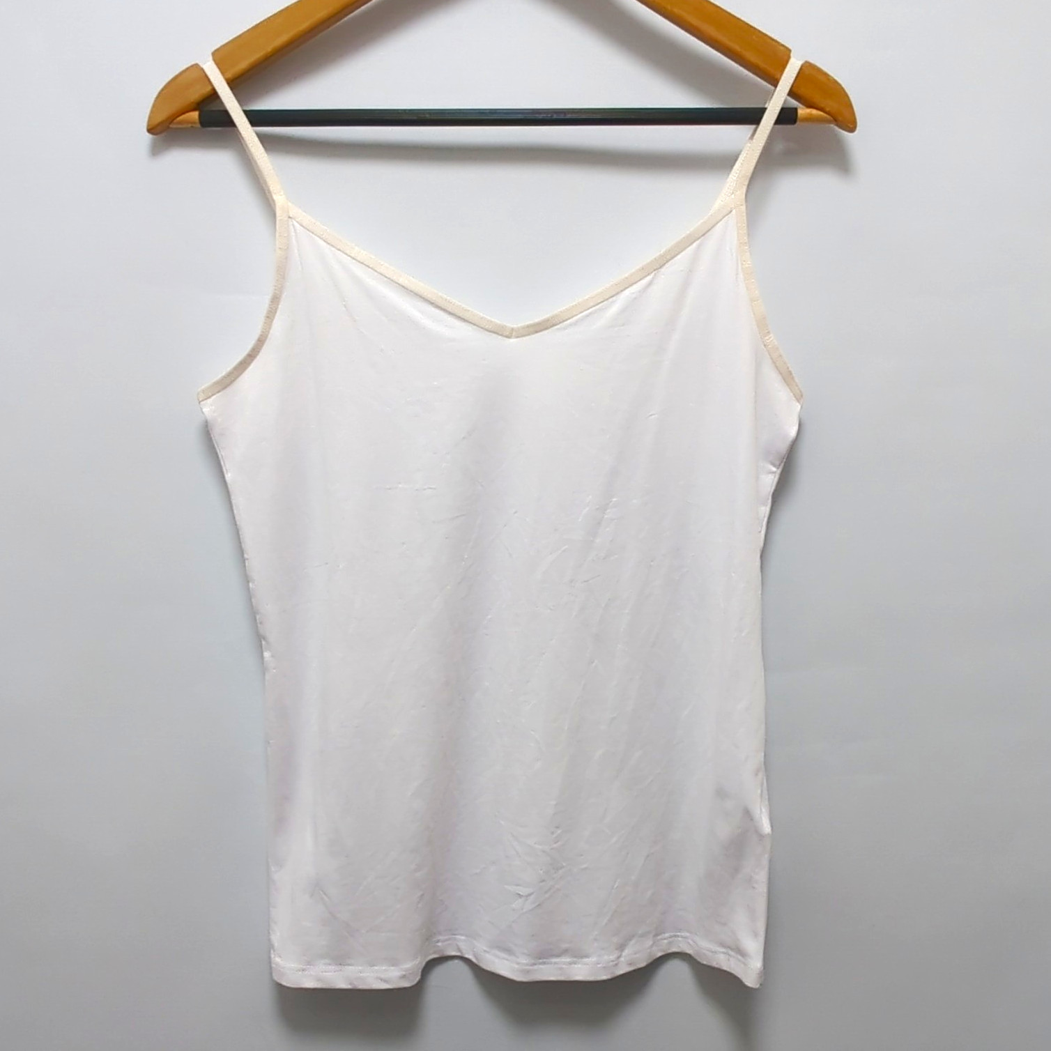 M&S Womens White Cotton Stretch Camisole Vest Top UK Size 14