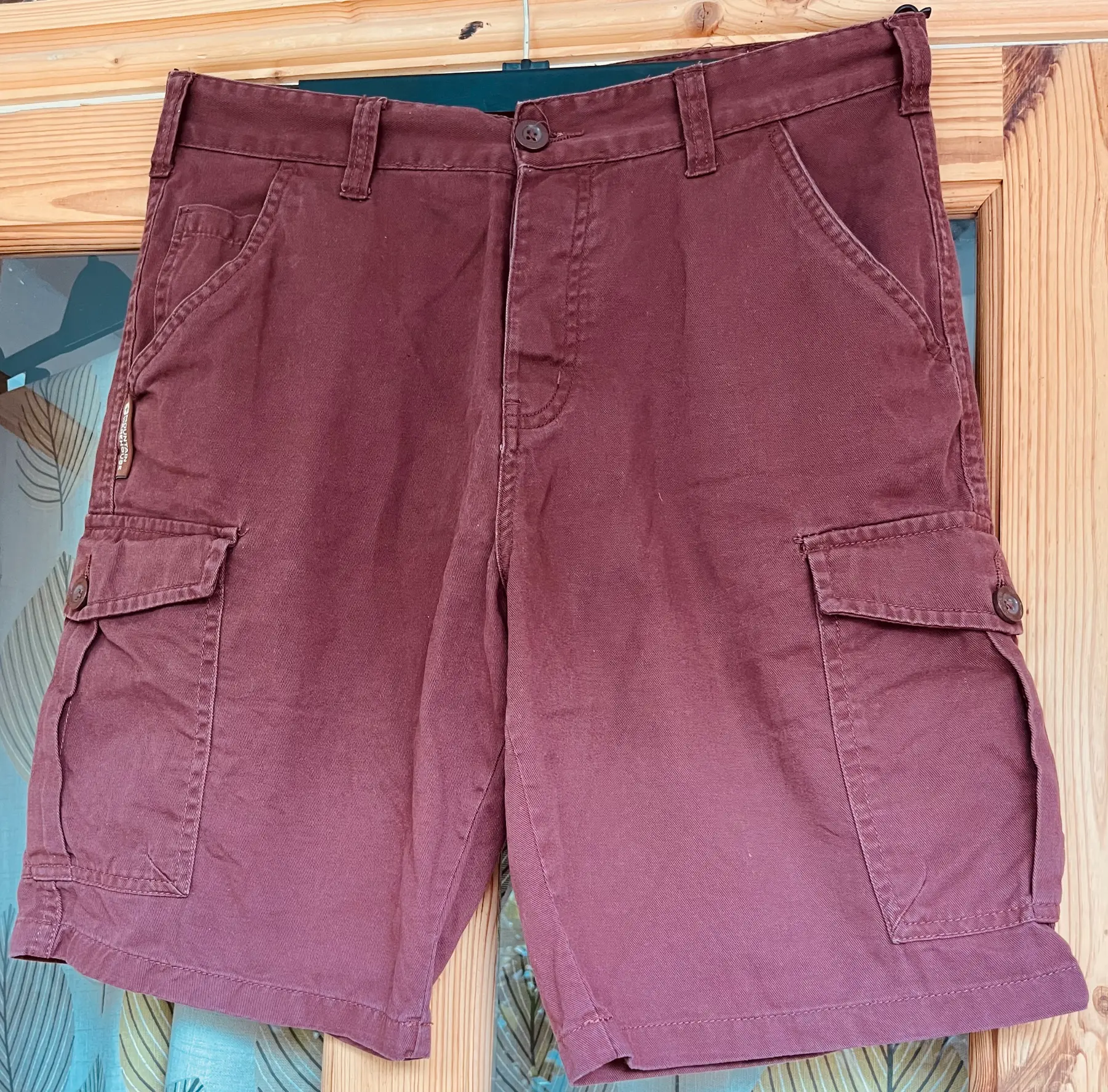 Mountain Warehouse Mens Cargo Shorts W32 Brown 100% Cotton Utility Walking Casual