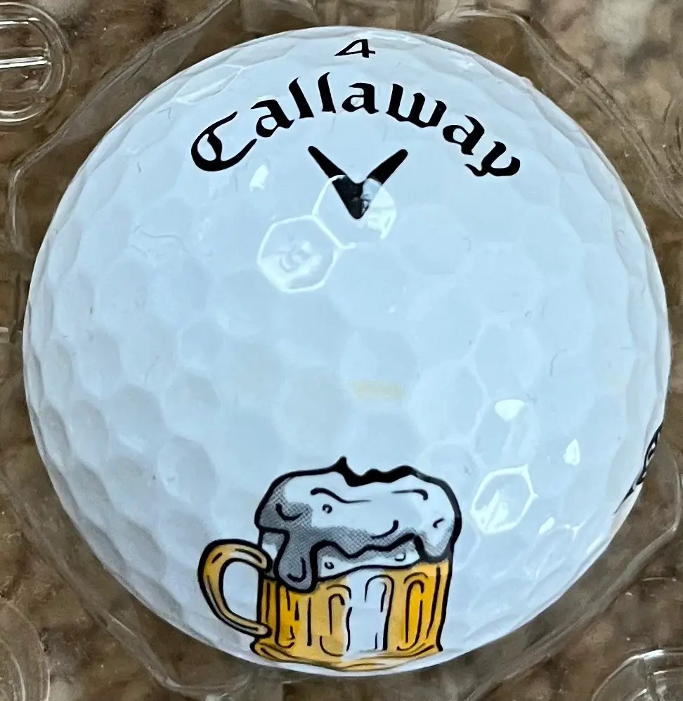 Novelty Callaway Golf Ball Beer & Whiskey Glass Graphic Collector Display in VGC