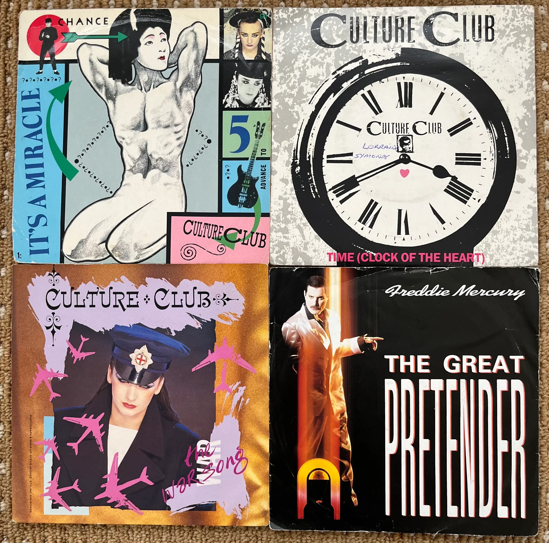 80s Pop 7" Vinyl Singles Bundle Culture Club Boy George Freddie Mercury Queen Job Lot