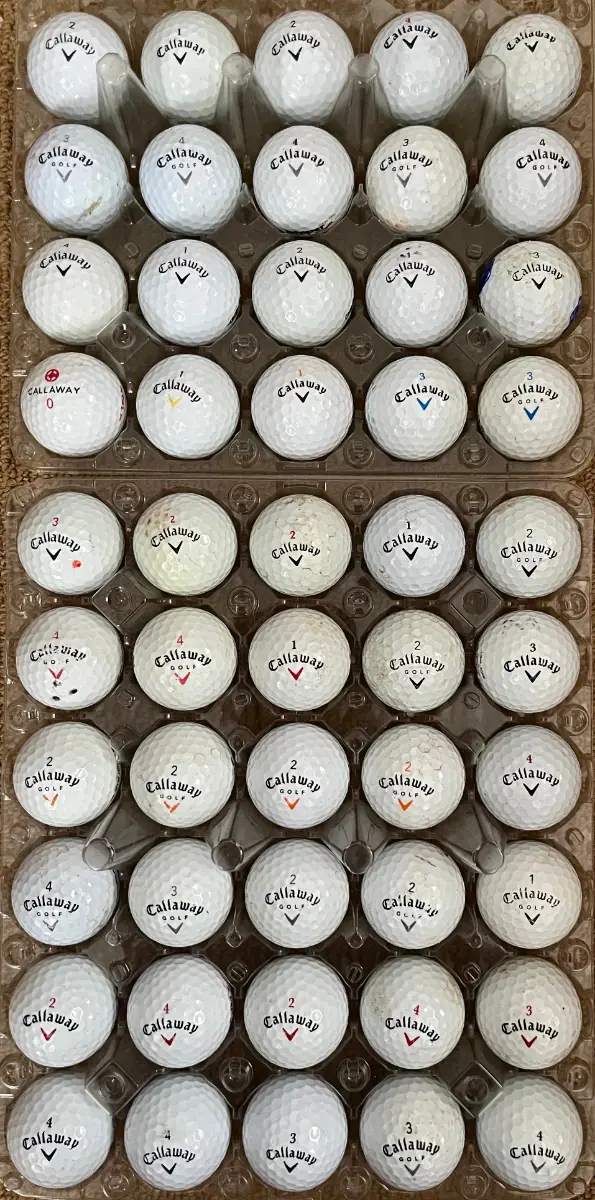 50 Mixed Callaway Golf Balls White Chrome Soft Supersoft ERC Practice Balls VGC
