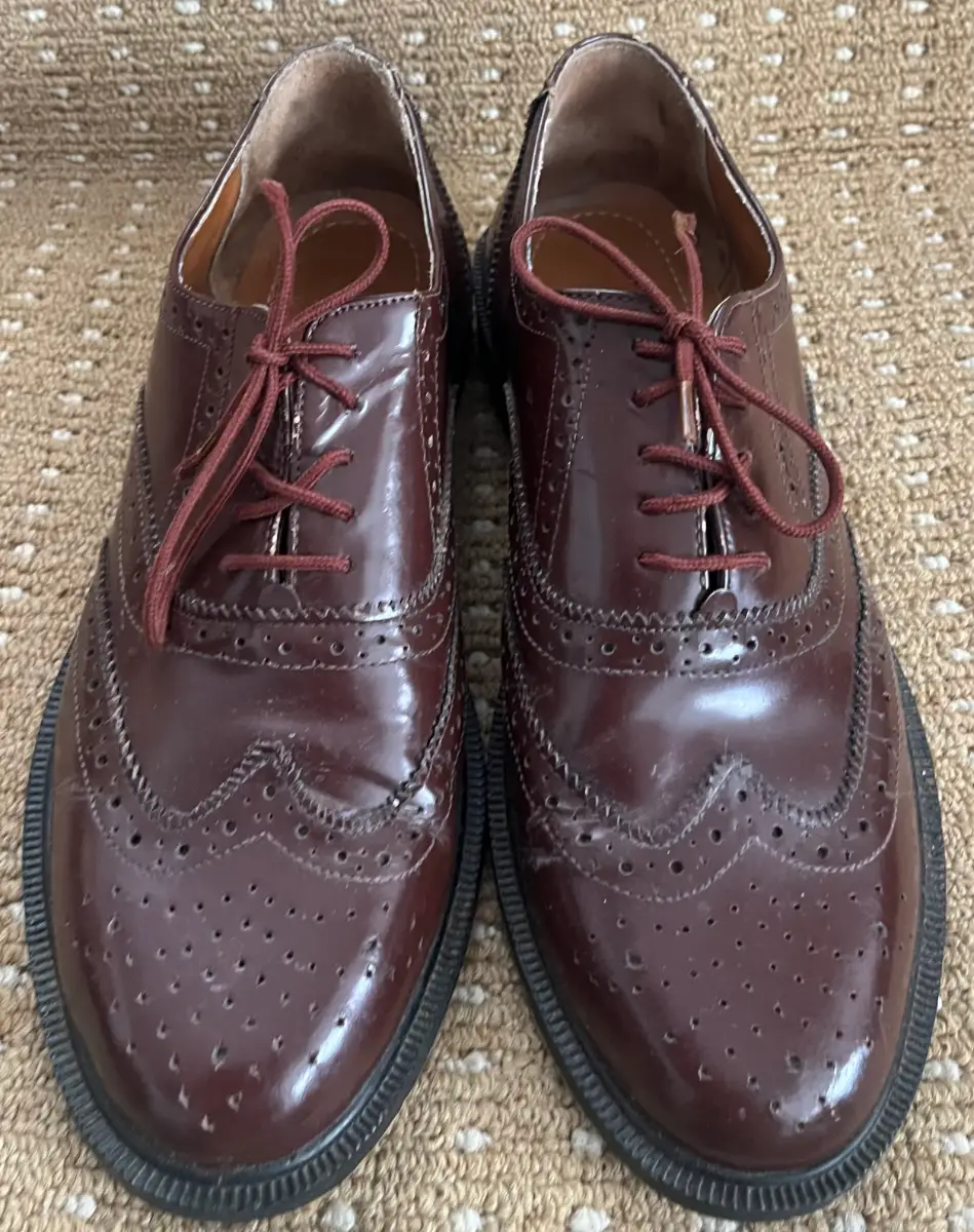 Mens Leather Brogues Shoes Smart Formal Office Casual Lace Up Oxford Size 9.5/10 VGC
