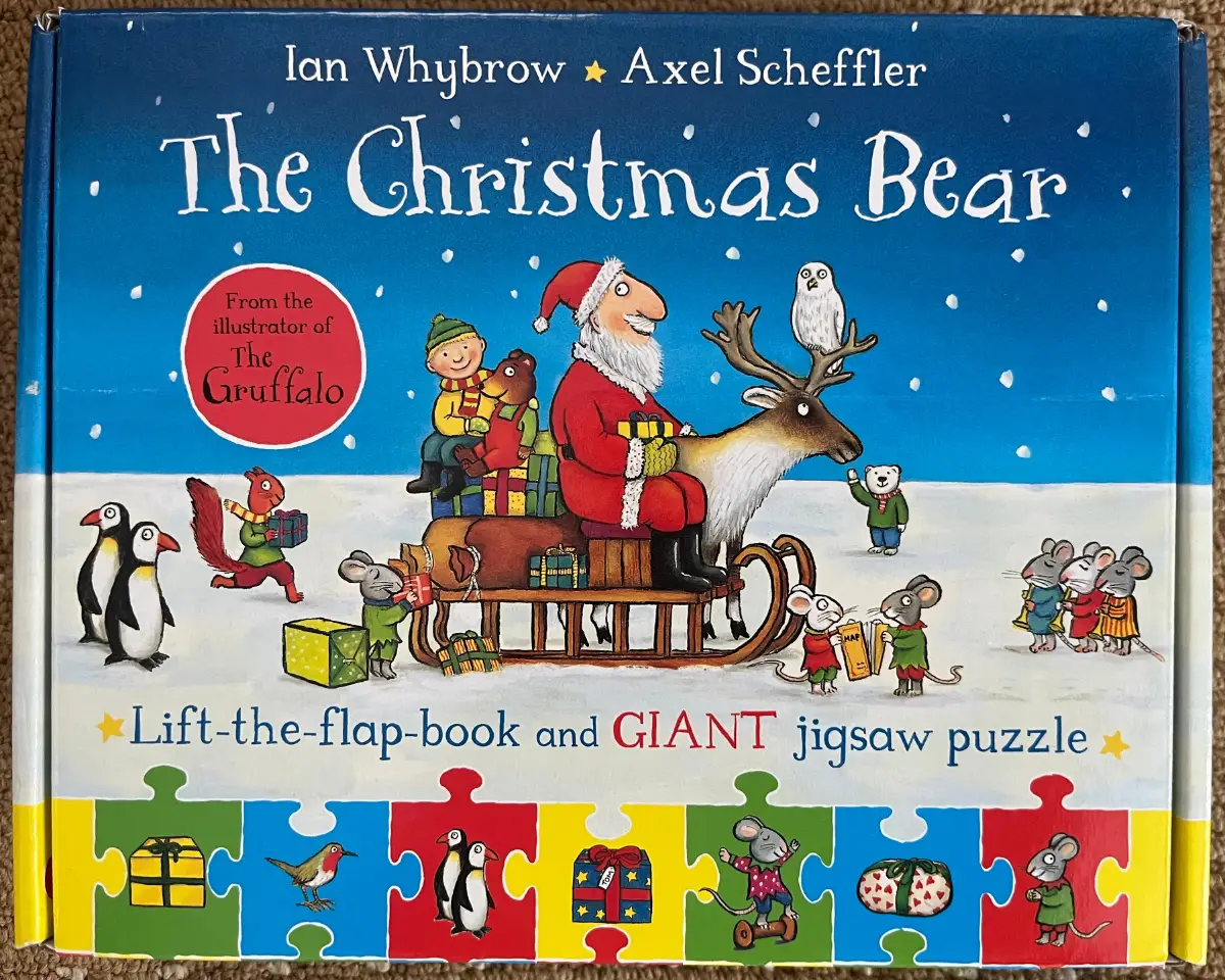 The Christmas Bear Book and Giant Jigsaw Set Axel Scheffler Gruffalo Kids in VGC