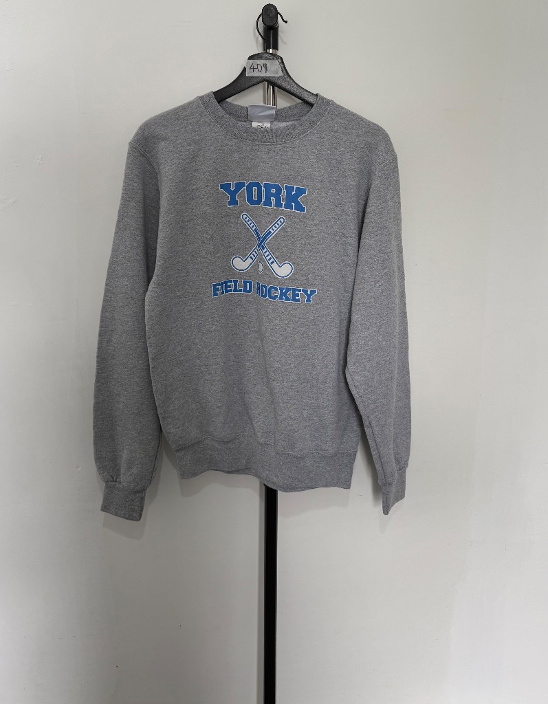 Champion Eco Gray Crewneck Sweatshirt York Field Hockey Graphic Pullover Size S
