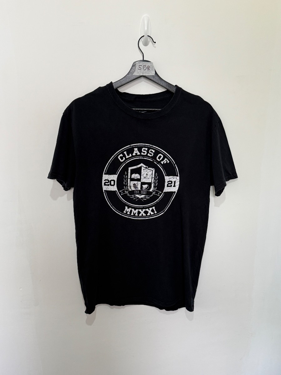 Jostens Class of 2021 Graphic T-Shirt Mens Medium Black Cotton Collegiate Tee