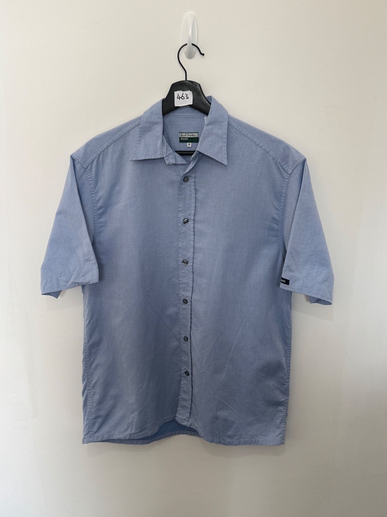 Vintage Paul Smith Jeans Made In England Short Sleeve Shirt Light Blue Size S