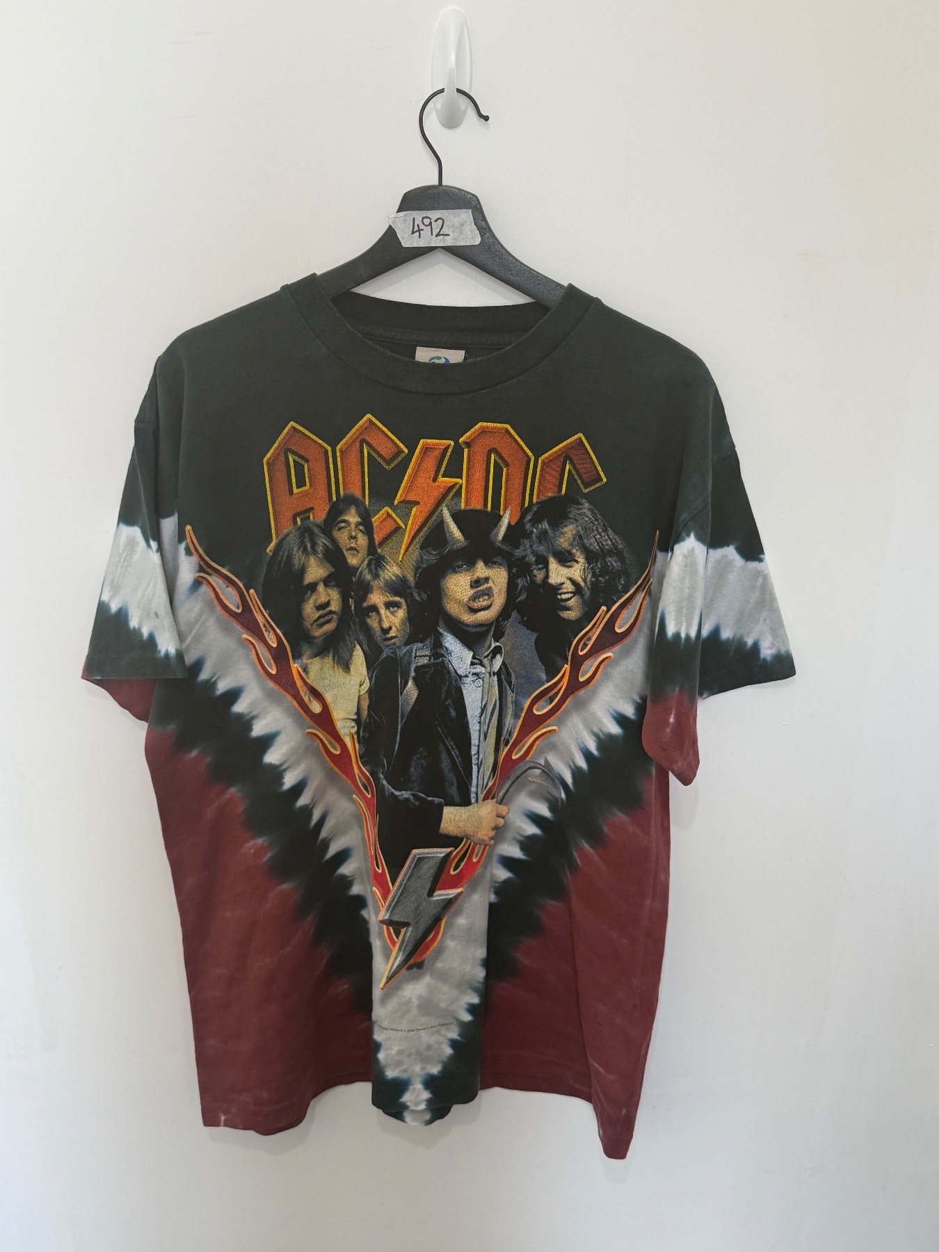 Vintage 2006 Liquid Blue ACDC Highway To Hell Tie Dye Band T Shirt Size L Rock