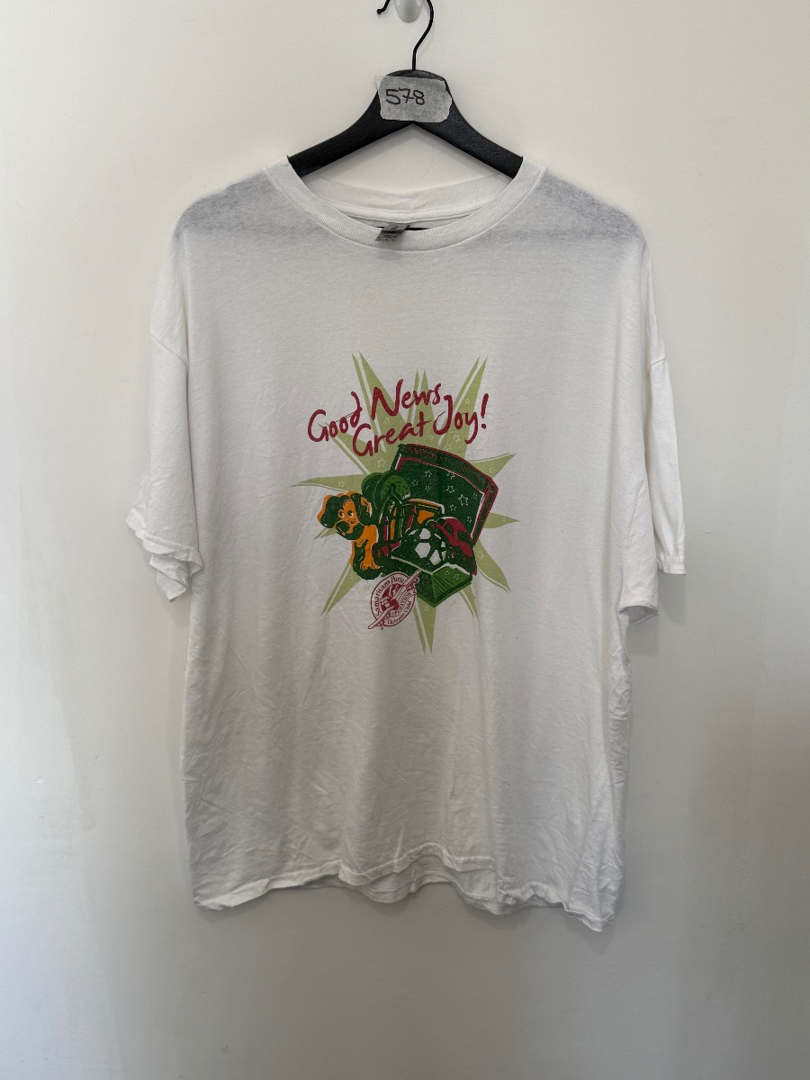 Vintage Samaritan’s Purse Christmas T Shirt Mens XL Gildan Heavy Cotton White