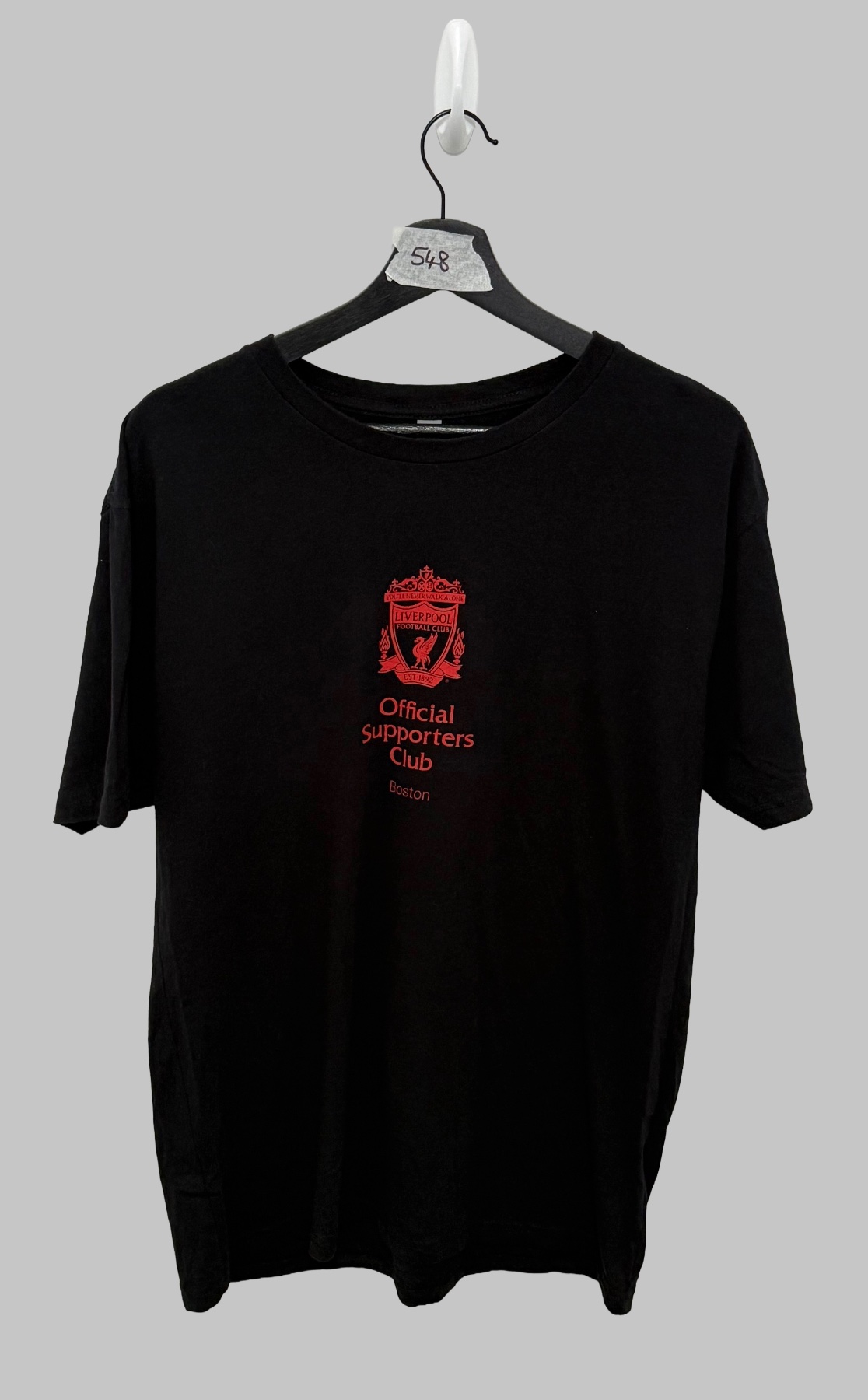 Liverpool FC Boston Official Supporters Club T-Shirt Black Red Graphic Large