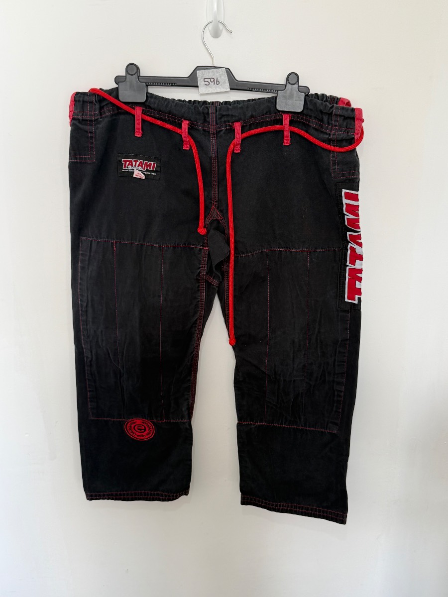 Tatami Fightwear BJJ Gi Pants Size F3 Black Red Brazilian Jiu Jitsu Trousers