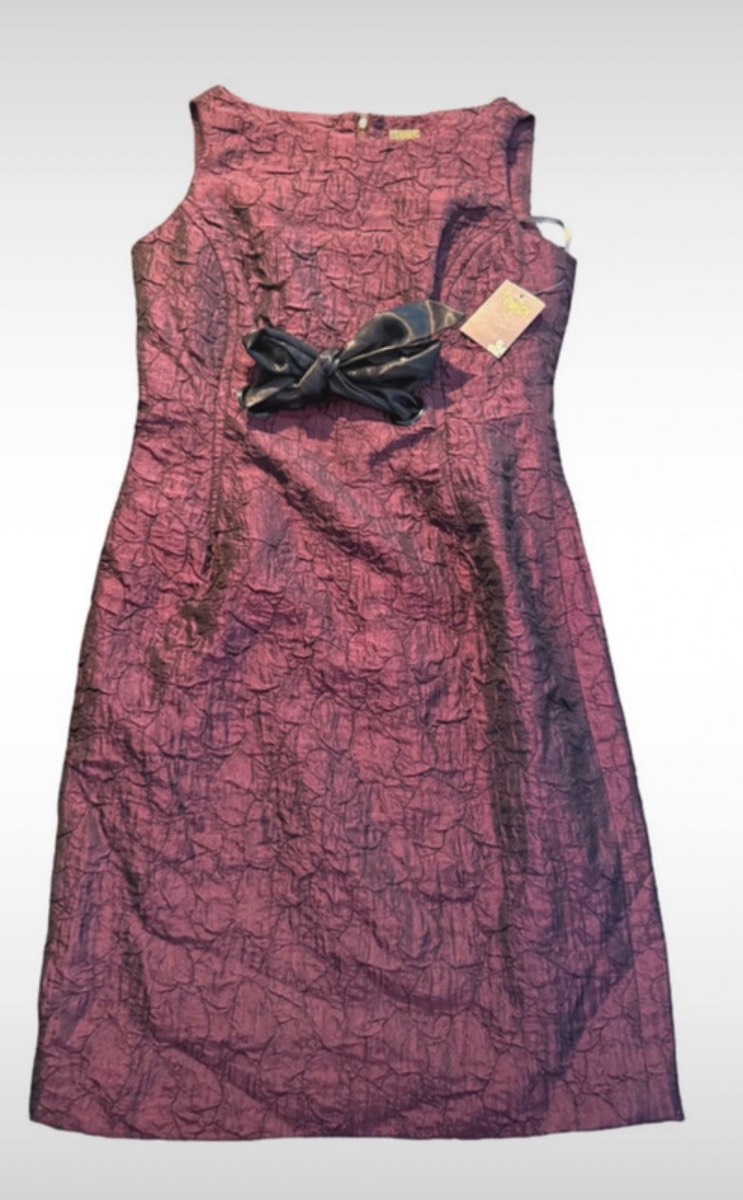 Brand New with Tags: Taylor Plum/Burgundy Crinkle Cocktail Dress