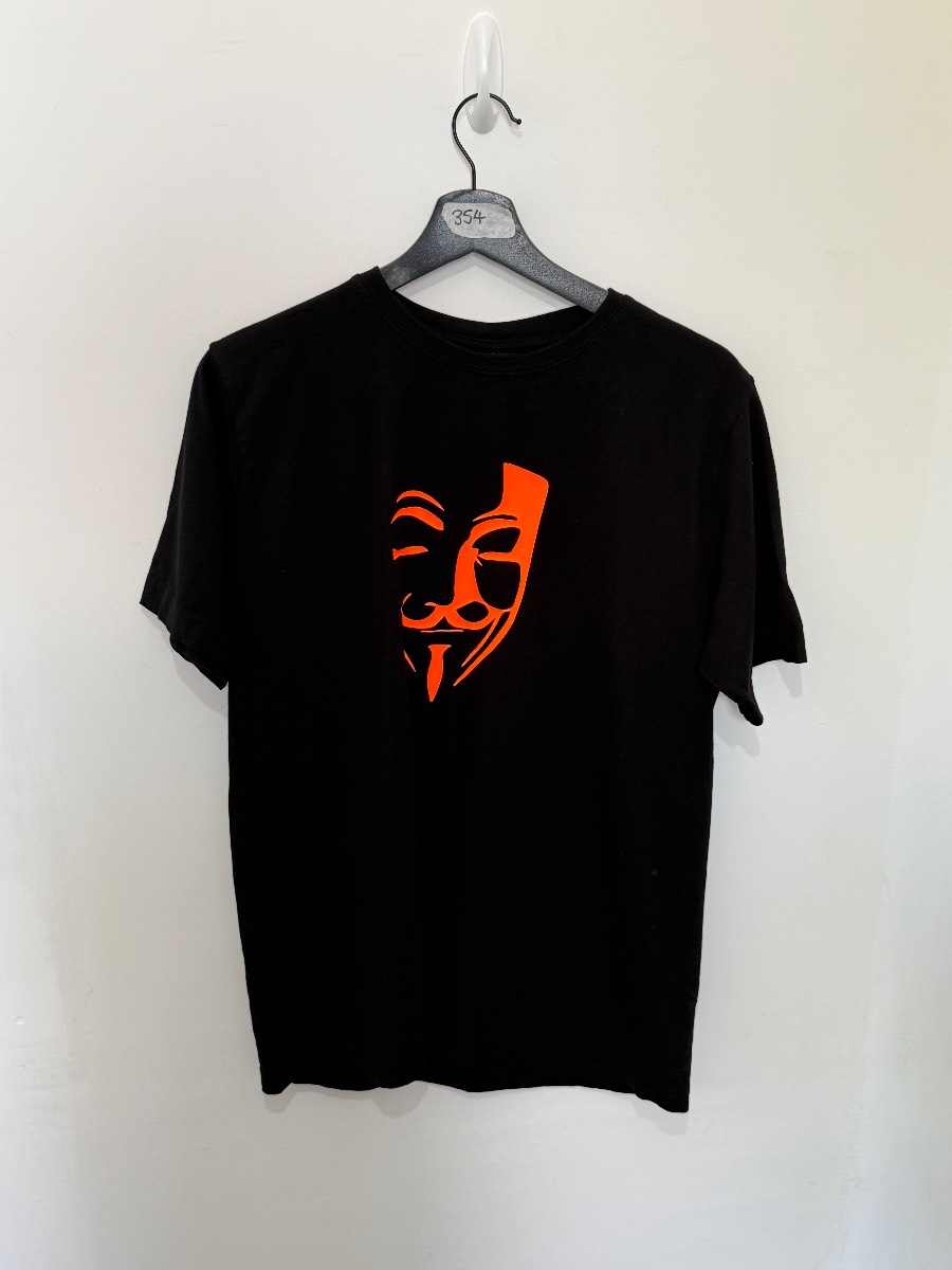 Pilot Gold Exclusive Mens L Black V For Vendetta Guy Fawkes Mask Graphic T Shirt
