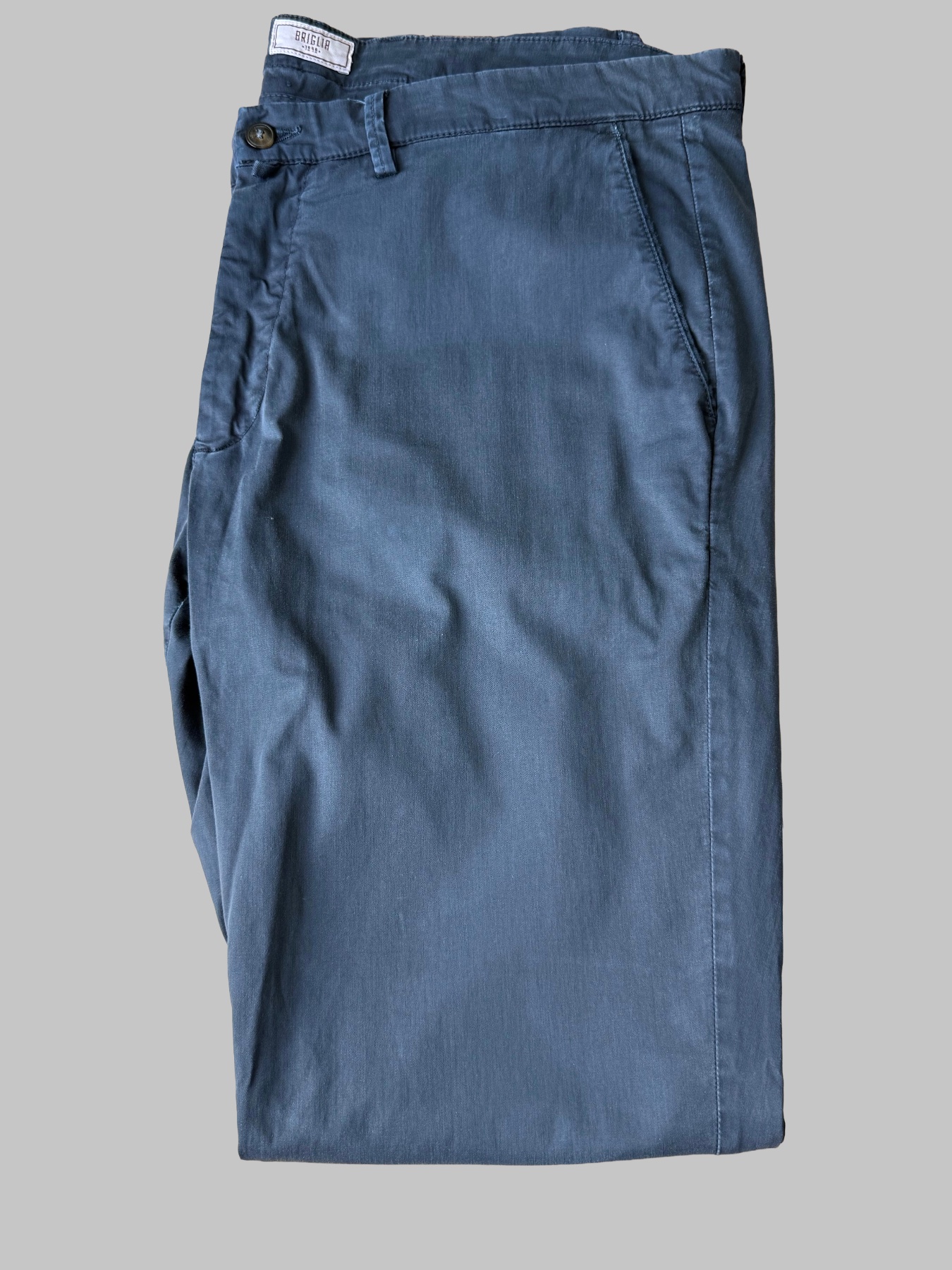 BRIGLIA 1949 Mens Chino Trousers Blue Size EU 56 US/UK 40 Made In Italy Pants