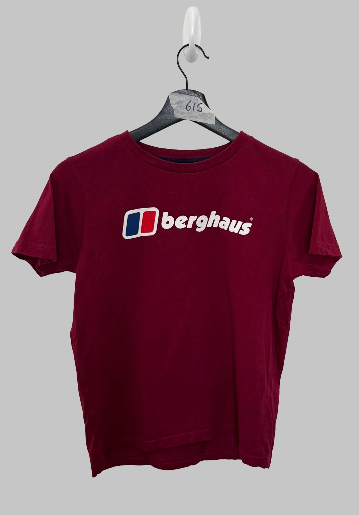 Berghaus Mens T-Shirt Burgundy Maroon Red Short Sleeve Logo Crew Neck Top