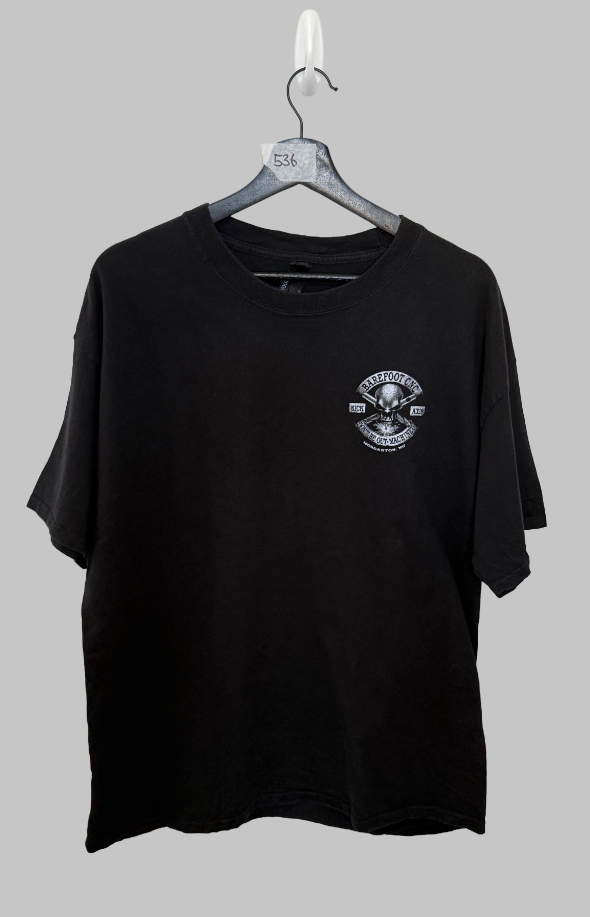 Vintage Hanes Beefy Graphic T-Shirt - Barefoot CNC Skull (Black)