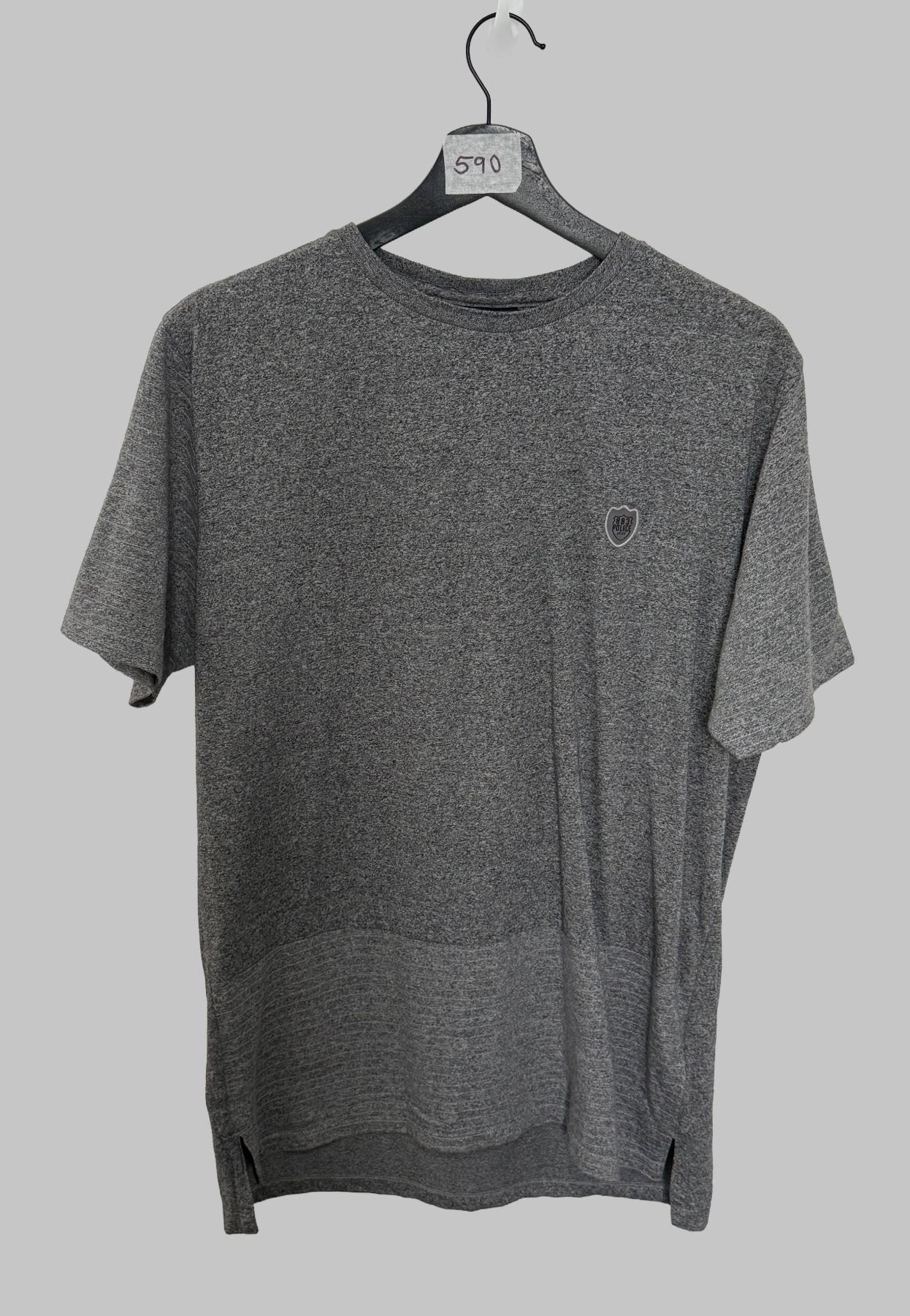 883 Police Men's 'Sticken' Marl Grey T-Shirt - Size Large