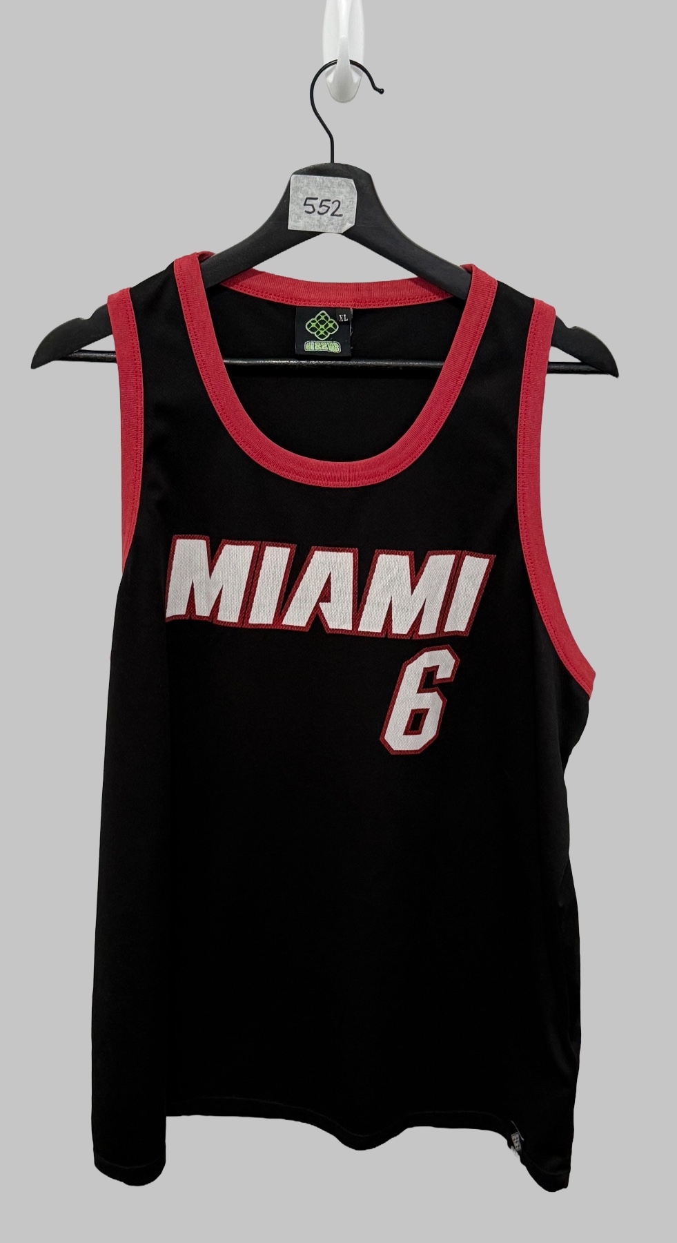 Vintage Dissizit Miami 6 Sleeveless Basketball Jersey Tank Top Black Men's XL