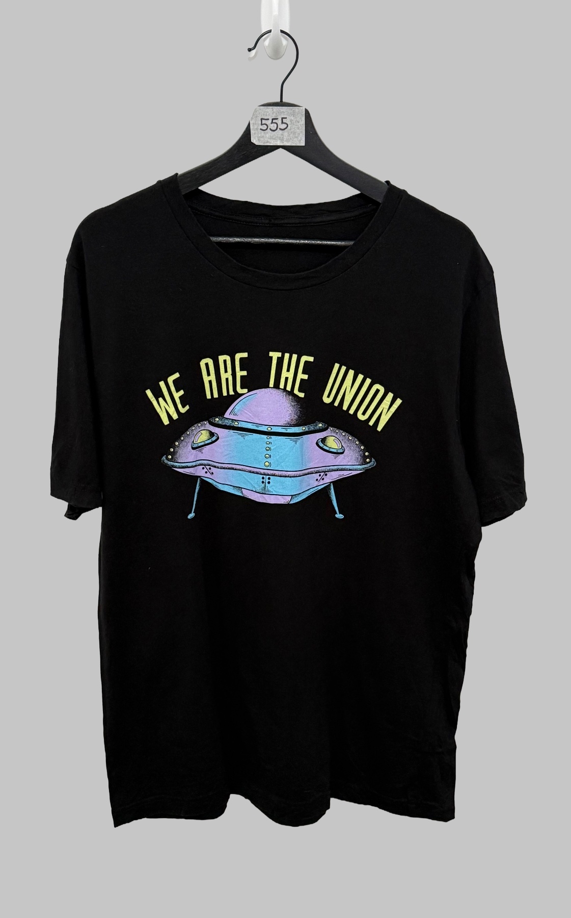 We Are The Union Band T Shirt Black UFO Spaceship Graphic Tee Ska Punk