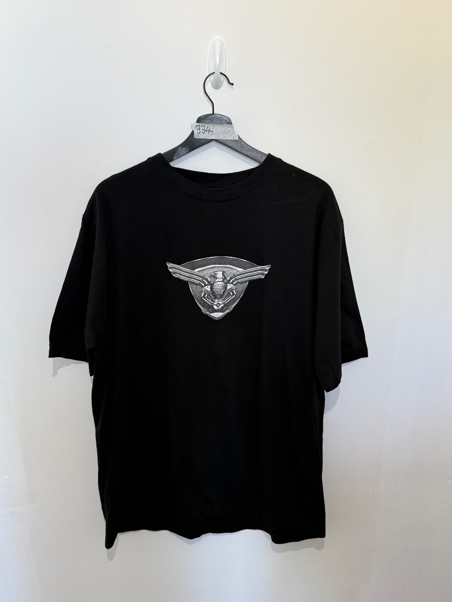 Promo Stars Eagle Engine Biker T Shirt XL Black Double Sided Graphic Heavy Cotton