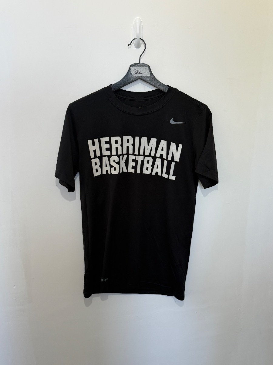 Nike Dri Fit Mens Small T Shirt Black Herriman Basketball Athletic Gym Graphic