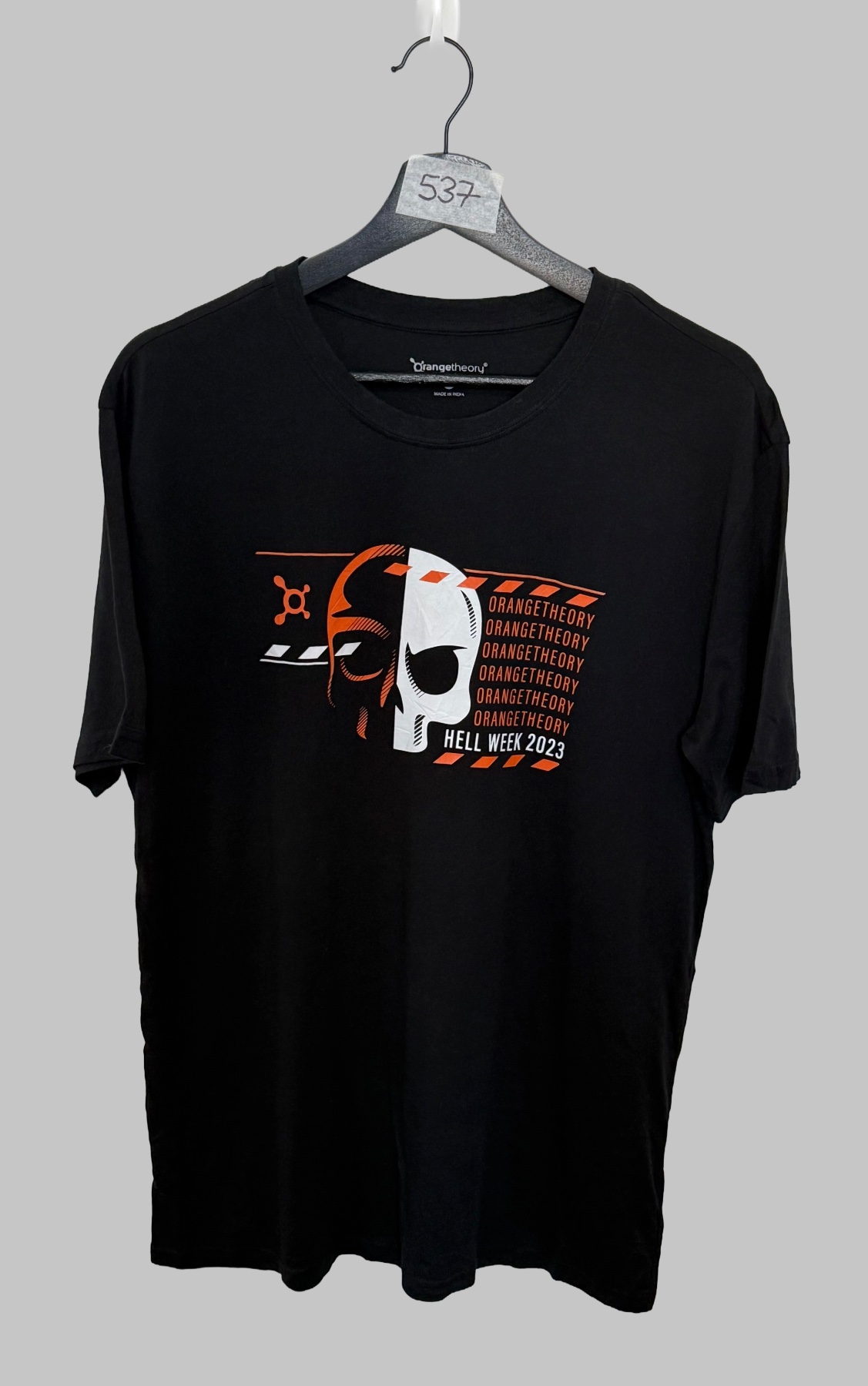 Orangetheory Fitness Hell Week 2023 T-Shirt Black Skull Graphic Gym Workout Men M