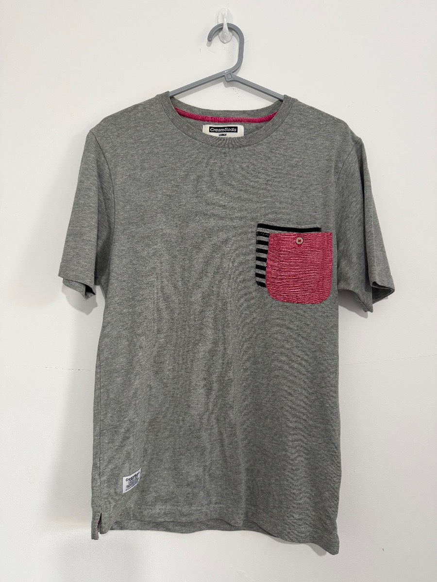 CreamSoda Grey Crewneck T-Shirt - Large